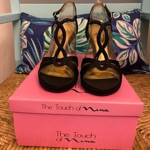 Nina strappy black heels